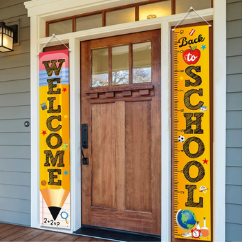 Piiriülene kooliaasta alguse teemaline dekoratiivne taust uksekardin kooliaasta alguse peokaunistus ukse riputamiseks riie taustriie