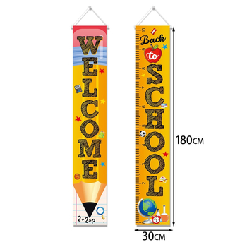 Piiriülene kooliaasta alguse teemaline dekoratiivne taust uksekardin kooliaasta alguse peokaunistus ukse riputamiseks riie taustriie