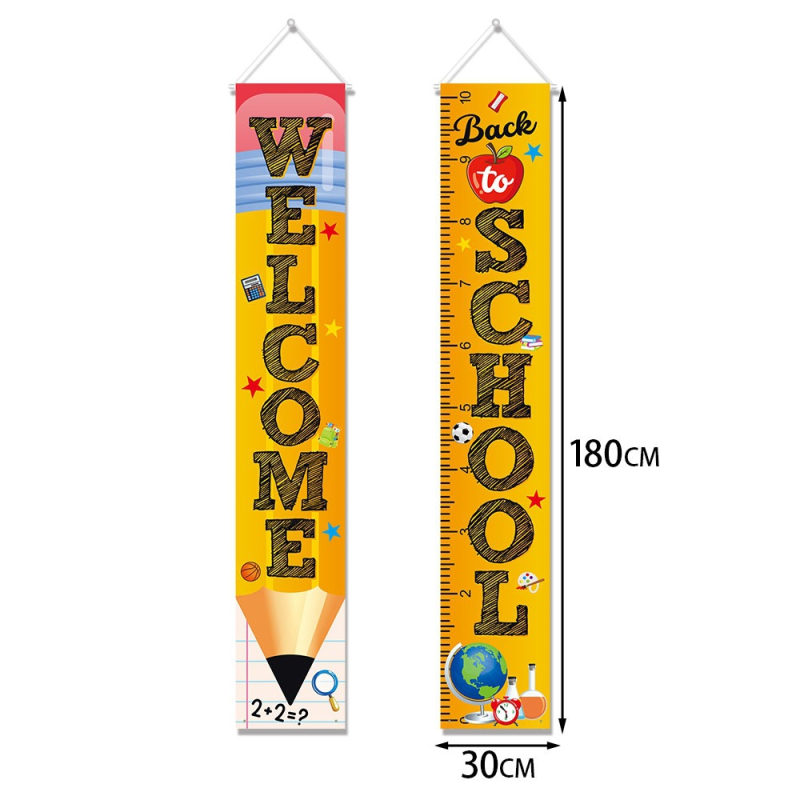 Piiriülene kooliaasta alguse teemaline dekoratiivne taust uksekardin kooliaasta alguse peokaunistus ukse riputamiseks riie taustriie