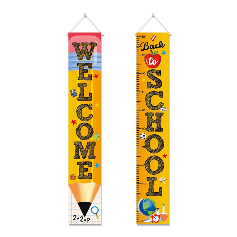 Piiriülene kooliaasta alguse teemaline dekoratiivne taust uksekardin kooliaasta alguse peokaunistus ukse riputamiseks riie taustriie
