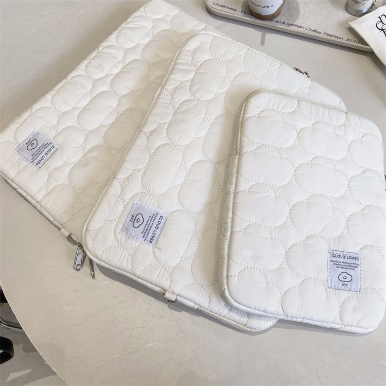 Korėjietiškas mielas debesų siuvinėtas iPad planšetinio kompiuterio krepšys, 11/13/15 colių, nešiojamojo kompiuterio kosmetikos krepšys.