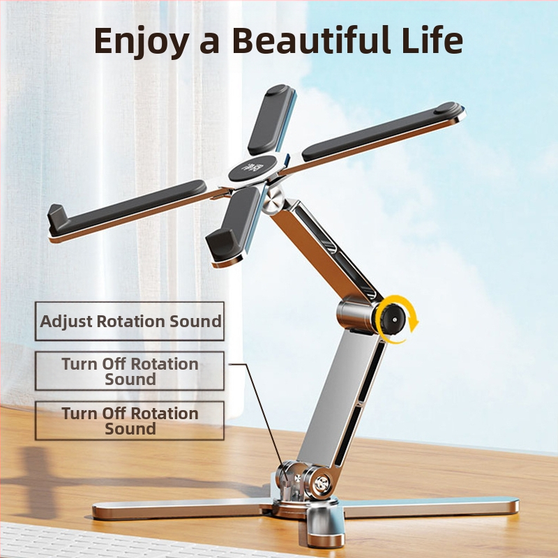 Sülearvuti U8 alus 360° pöörlev lauaarvuti riputatud kronstein jahutav kokkupandav alumiiniumsulamist kaasaskantav