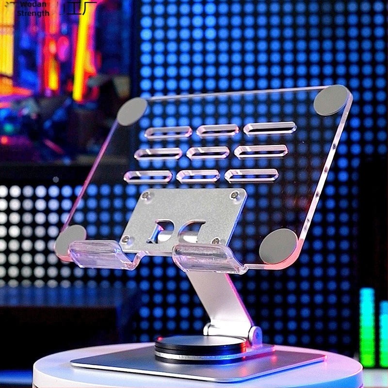 360 laipsnių besisukantis metalinis stalinis laikiklis mobiliojo telefono tinklui raudonas plokščiaekranis universalus televizorius tingus patogus sulankstomas