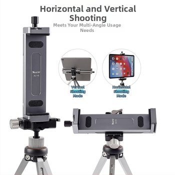 Xyloto XJ15 изцяло метална стойка за таблет, универсална стойка за настолен компютър, мобилен телефон, щипка за фиксиране на предавания на живо