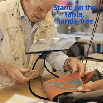 Specialus didinamasis stiklas be rankų vyresnio amžiaus žmonėms skaityti knygas ir laikraščius, skaidrus ir nedeformuotas, lengvas, didelės raiškos, ant kaklo kabantis didinamasis stiklas