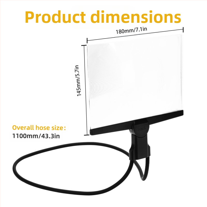 Специална лупа за възрастни хора без ръце за четене на книги и вестници, прозрачна и недеформираща се, лека лупа с висока разделителна способност за окачване на врата.