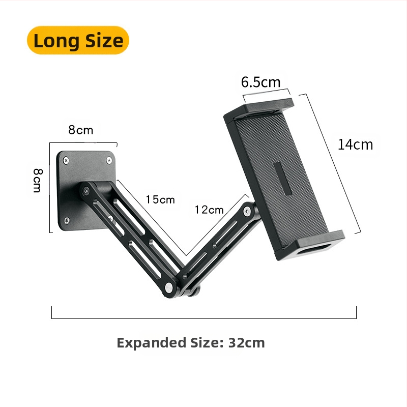 Стенна скоба за мобилен телефон, таблет и таблет с двойно предназначение, алуминиева сплав, стенен монтаж, сгъваема въртяща се конзолна скоба