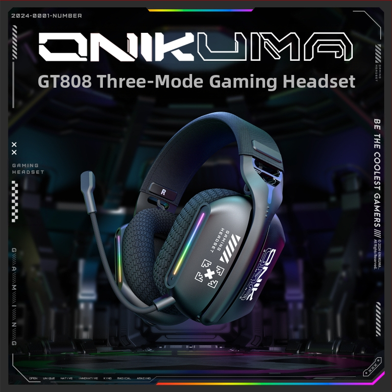 Onikuma X12 számítógépes fejhallgató, fejre helyezhető vezeték nélküli Bluetooth vezetékes játékfigyelő és pozicionáló e-sport fejhallgató