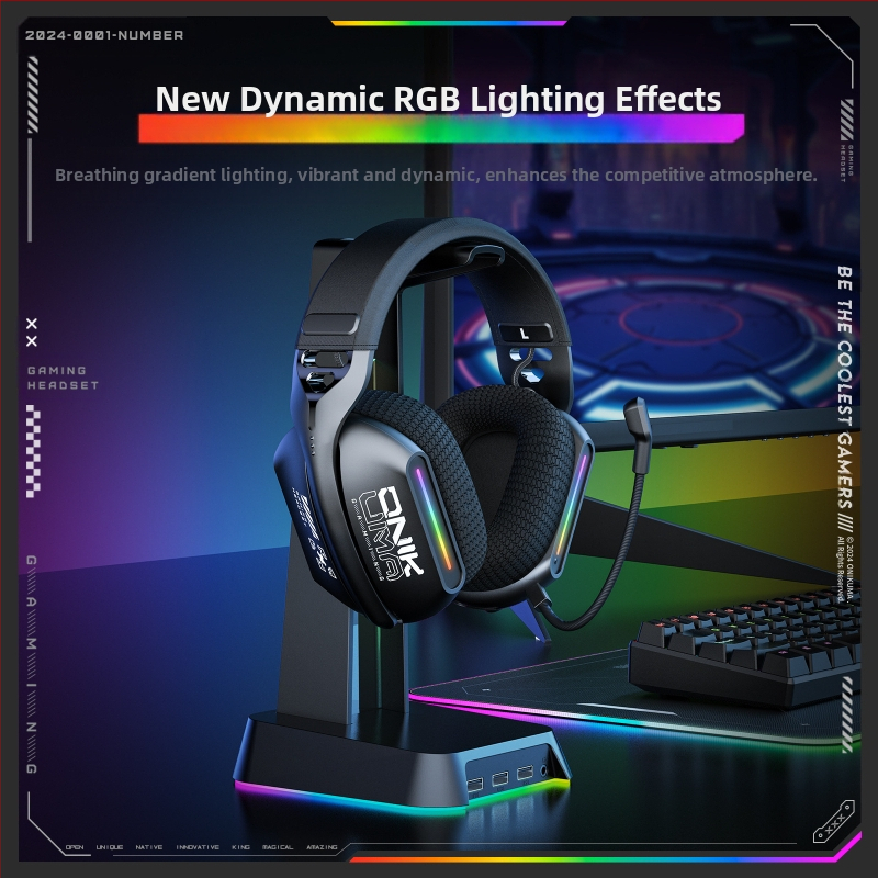 Onikuma X12 Компютърни слушалки, безжични Bluetooth кабелни за слушане и позициониране на игри, електронни спортове