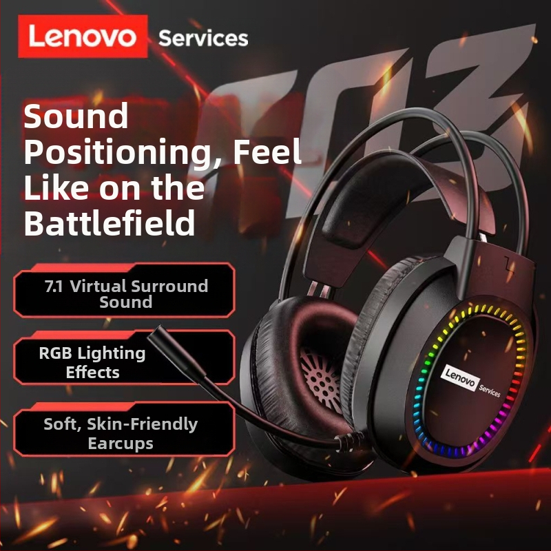 Lenovo E03Services Компютърни слушалки Слушалки с USB за настолни компютри, лаптопи, интернет кафенета, електронни спортове, игри