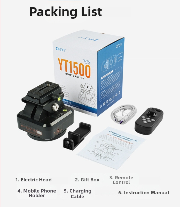 ZIFON mobilā tālruņa panorāmas novērošanas panorāmas-noliekšanas 360 elektriskais panorāmas-noliekšanas galda mobilā tālruņa stabilizators YT-1500pro