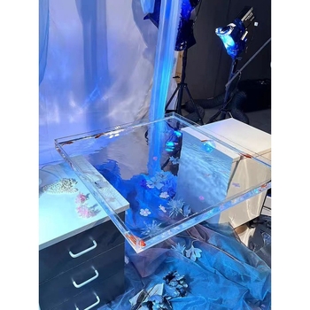 Akrila dziļūdens un sekla ūdens tvertnes ūdens baseina šaušanas aksesuāri augstas izšķirtspējas caurspīdīga zemūdens piekares testa kaste