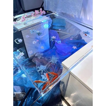 Akrila dziļūdens un sekla ūdens tvertnes ūdens baseina šaušanas aksesuāri augstas izšķirtspējas caurspīdīga zemūdens piekares testa kaste