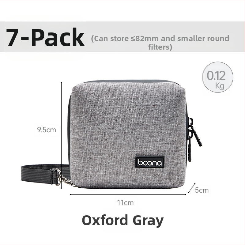 Objektiivifiltri kott, fototarvikud, kaamerafiltri kott, 7-osaline kihiline kõva kestaga ümmargune objektiivi käekott