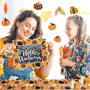 JT071 Amazonase kõrvitsa sügisene tänupühade tahvli klaasist pagasirulli liimkaunistused