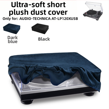 Sobib Iron Triangle AT-LP120XUSB plaadimängijale, lühike, pehmest riidest tolmukate, must liimiga plaadimängija kaitseümbris
