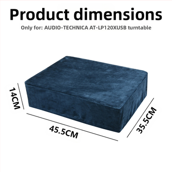 Sobib Iron Triangle AT-LP120XUSB plaadimängijale, lühike, pehmest riidest tolmukate, must liimiga plaadimängija kaitseümbris