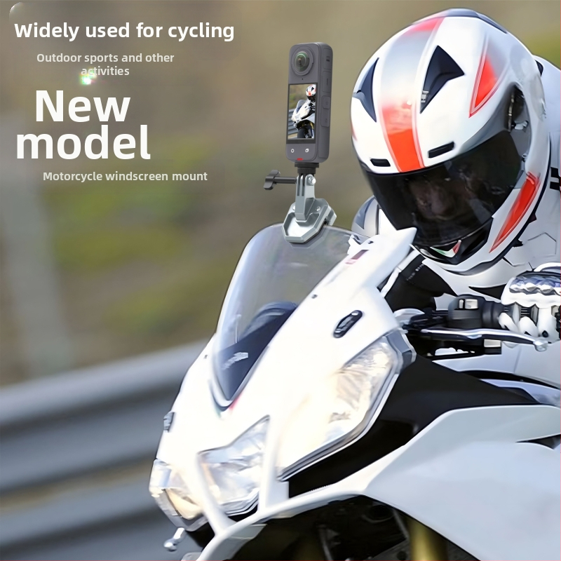 Sobib gopro13 DJI INSTA360 kaamerale, mobiiltelefonile, mootorrattale, elektrilisele jalgrattale, fikseeritud esiklaasiklambriga