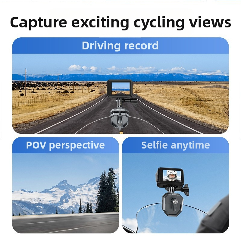 Vhodné pre GoPro13 DJI INSTA360 kameru, mobilný telefón, motocykel, elektrický bicykel, pevný držiak na čelné sklo