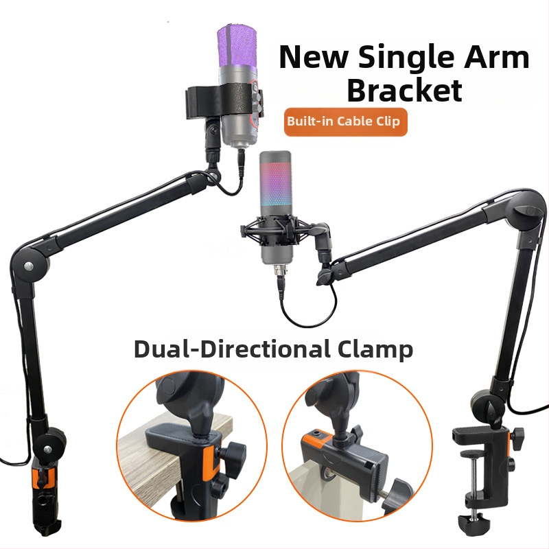 Új, fixpontos, rugó nélküli, fém klipszes mikrofonkonzol élő közvetítéshez, nagykereskedelmi mikrofonkonzol