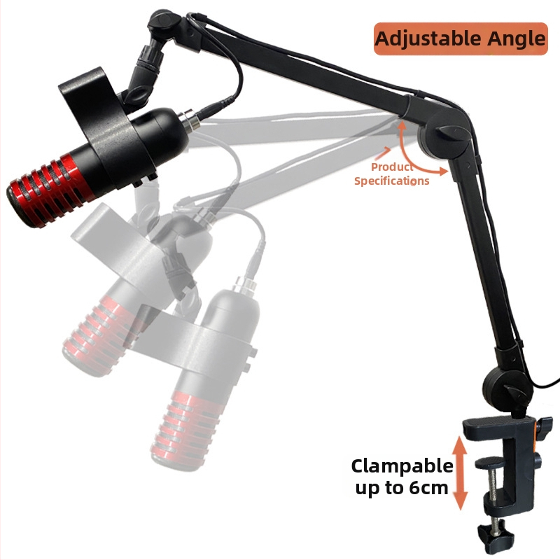 Нова скоба за микрофон за предаване на живо с фиксирана точка, задържаща се без пружина, записваща метална скоба тип едро, конзолна скоба за микрофон