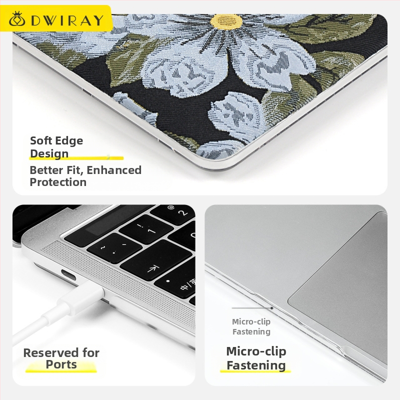 Naujo stiliaus „Guofeng“ siuvinėtas „Apple“ kompiuterio apsauginis dėklas, tinkantis „Macbook“ apsauginiam dėklui, nešiojamojo kompiuterio „Pro“ apsauginiam dėklui