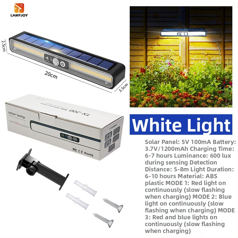 Határokon átnyúló robbanásveszélyes kültéri kemping vízálló napelemes lámpa szuper fényes udvari otthoni emberi test indukciós lépcsőház világítás