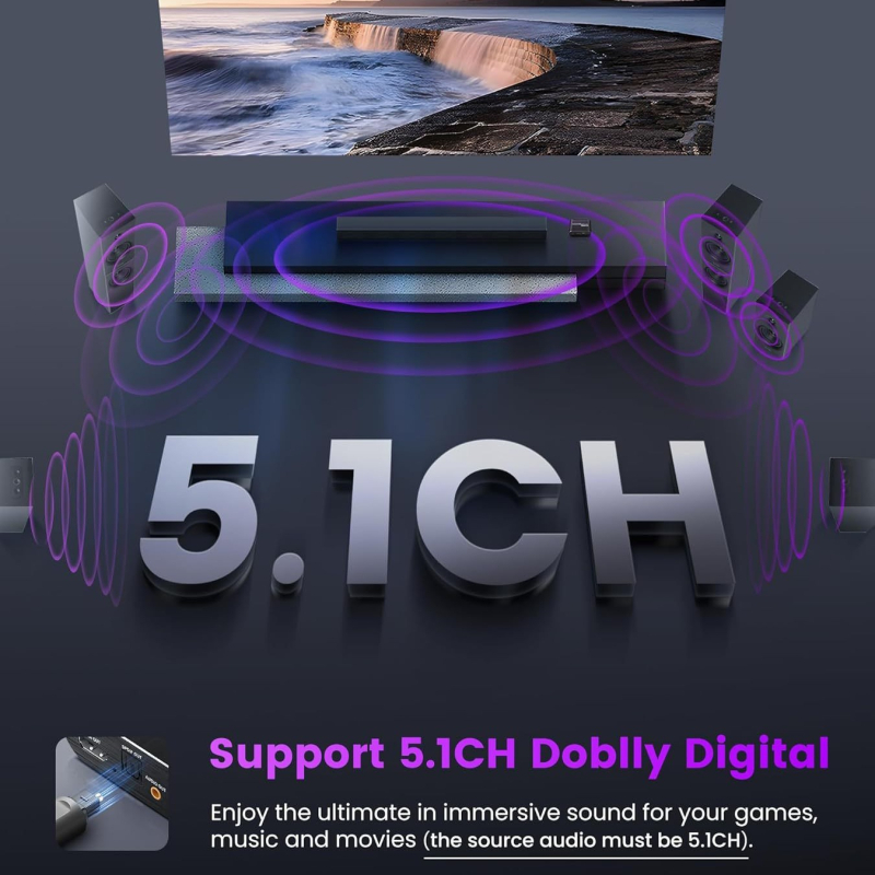 HDMI optiskās šķiedras austiņu pārveidotājs 4K60Hzhdmi uz HDMI 5.1 audio