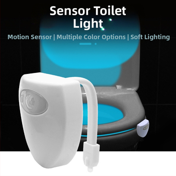 Διασυνοριακό, καυτό σε πωλήσεις, νέο φως με αισθητήρα νυχτερινού φωτός τουαλέτας, φως νυχτερινής τουαλέτας, 8 χρώματα LED με αισθητήρα μπάνιου
