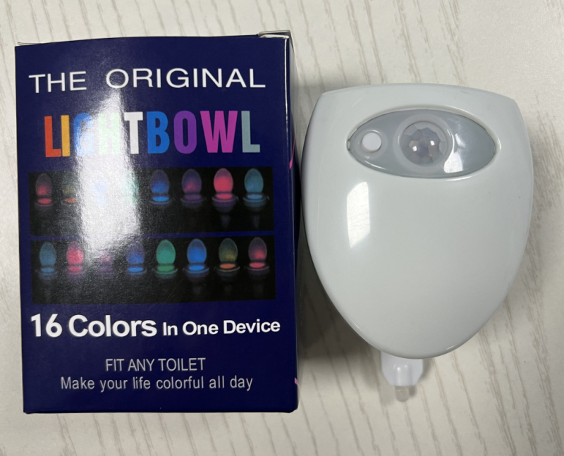 Piiriülene kuummüük uue tualettvalguse anduriga öövalguse anduriga öötualettvalgusti 8 värvi LED-vannitoa anduriga valgus