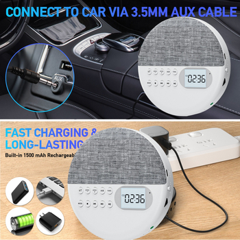 Határokon átnyúló CD-lejátszó Bluetooth hangszóró magzati oktatógép diák ismétlő angol tanulógép, TF kártya, USB, kettős hangszóró
