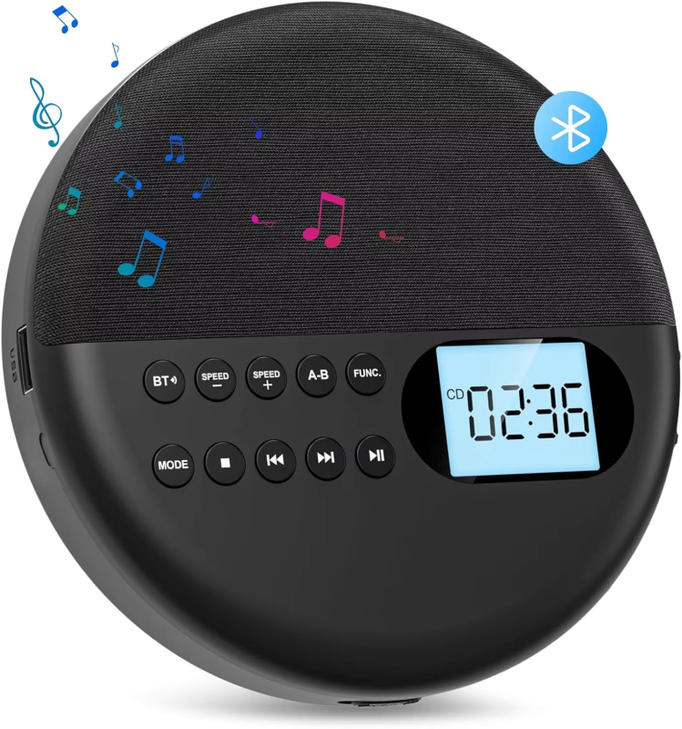 Határokon átnyúló CD-lejátszó Bluetooth hangszóró magzati oktatógép diák ismétlő angol tanulógép, TF kártya, USB, kettős hangszóró