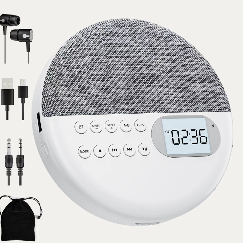 Határokon átnyúló CD-lejátszó Bluetooth hangszóró magzati oktatógép diák ismétlő angol tanulógép, TF kártya, USB, kettős hangszóró