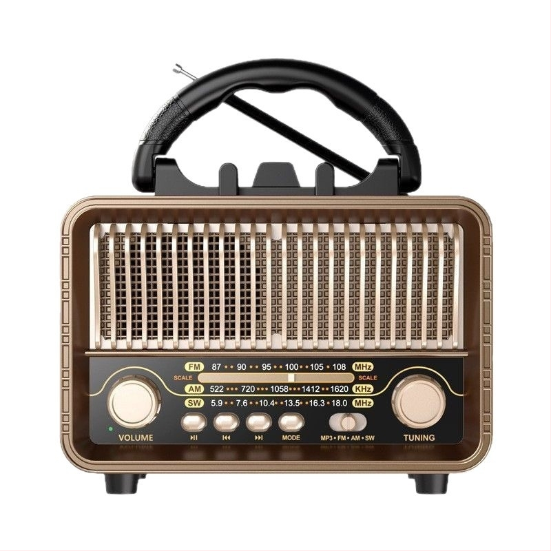 Piiriülene 2025. aasta uus täisribaline retro-stereoraadio toetab Card U Disk Bluetooth-kõlarit