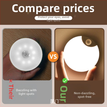 Νέα επαγωγική λάμπα ανθρώπινου σώματος επαγωγική λάμπα έξυπνη κρεβατοκάμαρα διαδρόμου τουαλέτας που μειώνει τη μαγνητική αναρρόφηση με νυχτερινό φως LED φόρτισης