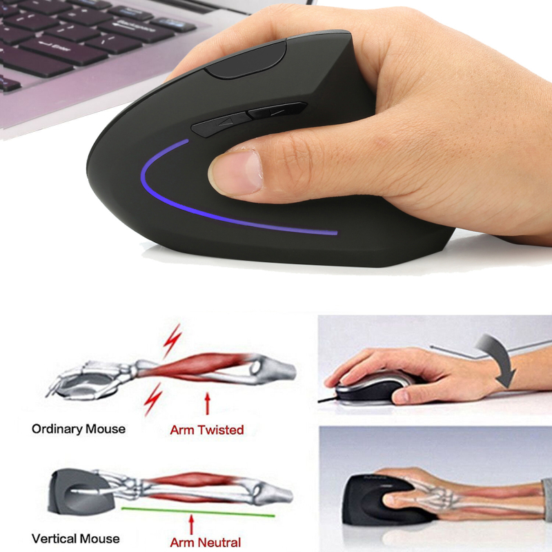 „Spot Wholesale“ ergonomiška įkrovimo belaidė vertikali pelė, kūrybinga vertikali kairės ir dešinės rankos rankena, 2,4 g pelė