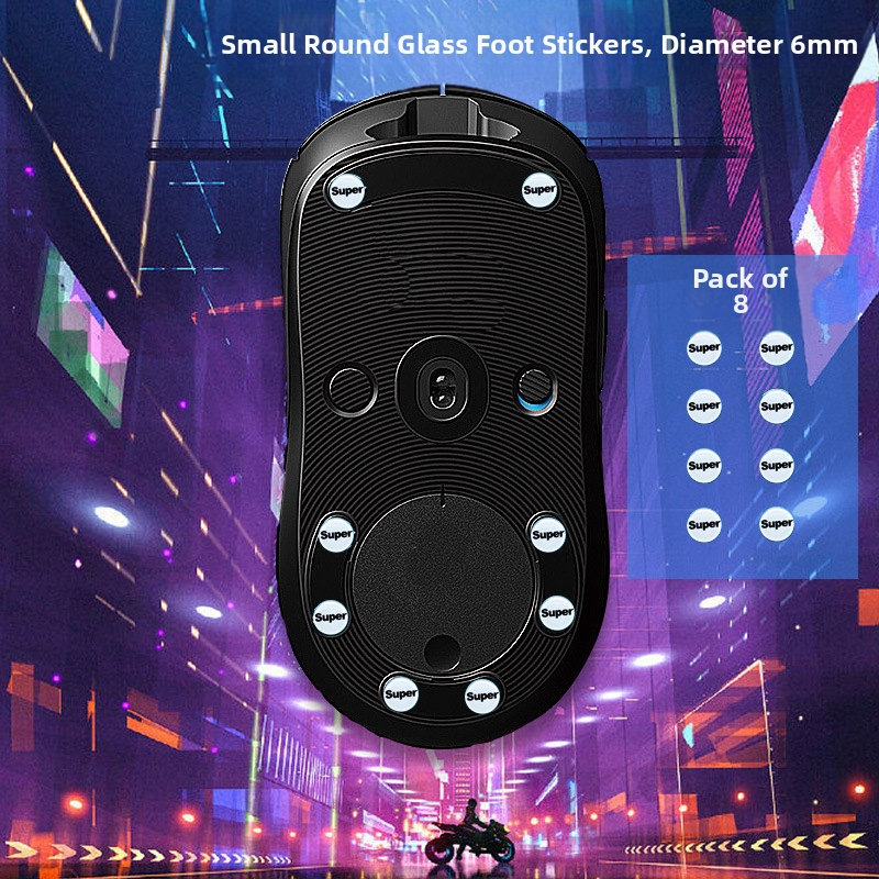 Universaalne väikese täpiga klaasist jalakleebis e-spordi mänguhiire ülisile asendusjalapatjale