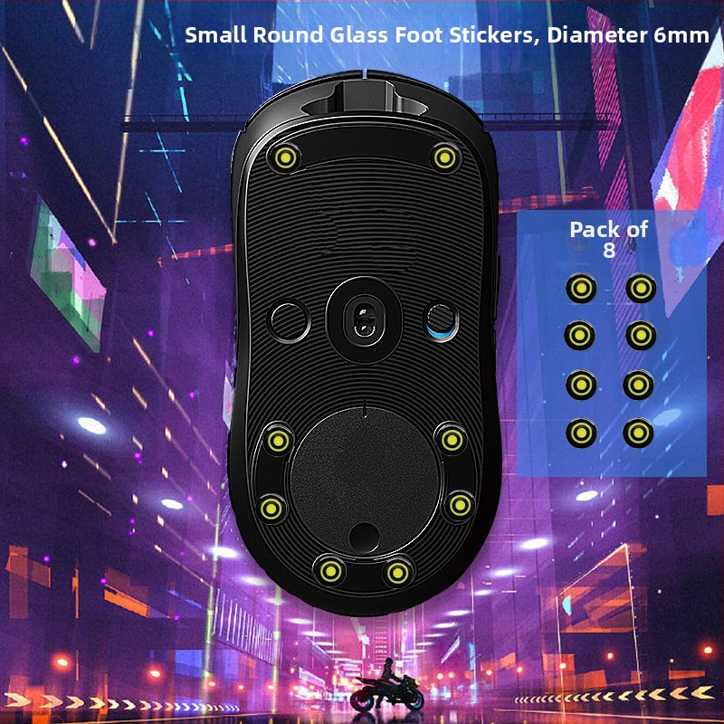 Universaalne väikese täpiga klaasist jalakleebis e-spordi mänguhiire ülisile asendusjalapatjale