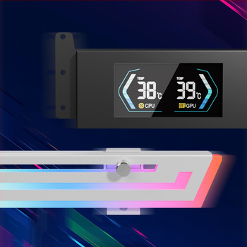 Graafikakaardi horisontaalne kinnitusklamber Argb Divine Light Synchronization Intelligent Temperature Display Desktop 4090 graafikakaardi kronsteini fikseeritud tugivarras