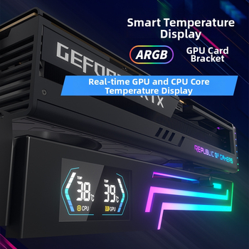 Graafikakaardi horisontaalne kinnitusklamber Argb Divine Light Synchronization Intelligent Temperature Display Desktop 4090 graafikakaardi kronsteini fikseeritud tugivarras