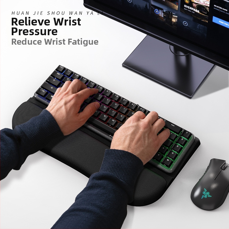 Ергономична опора за ръка за клавиатура, механична скоба за клавиатура, повдигната интегрирана стойка за клавиатура, настолен шкаф, наклонена удебелена скоба