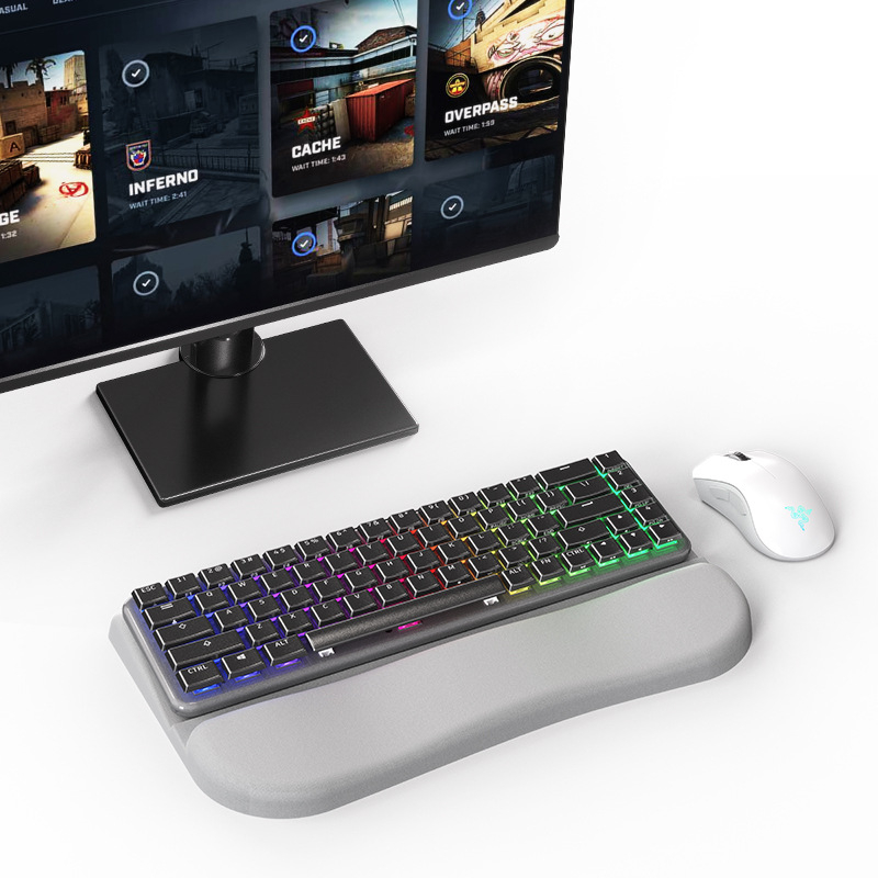 Ergonoomiline klaviatuuri käetugi, mehaaniline klaviatuuriklamber, kõrgendatud integreeritud klaviatuuriraam, lauaarvuti riiul, kallutatav, paksendatud klamber