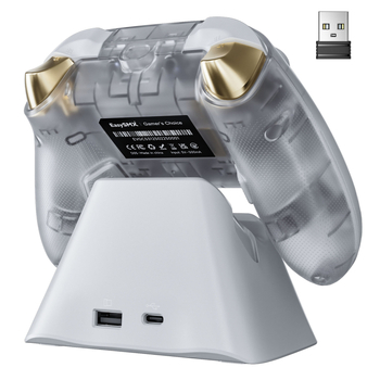 Easysmx D05 laadimisalusega arvuti mängukontroller vastuvõtjaga, toetab Ns/Androidi/PC-d/