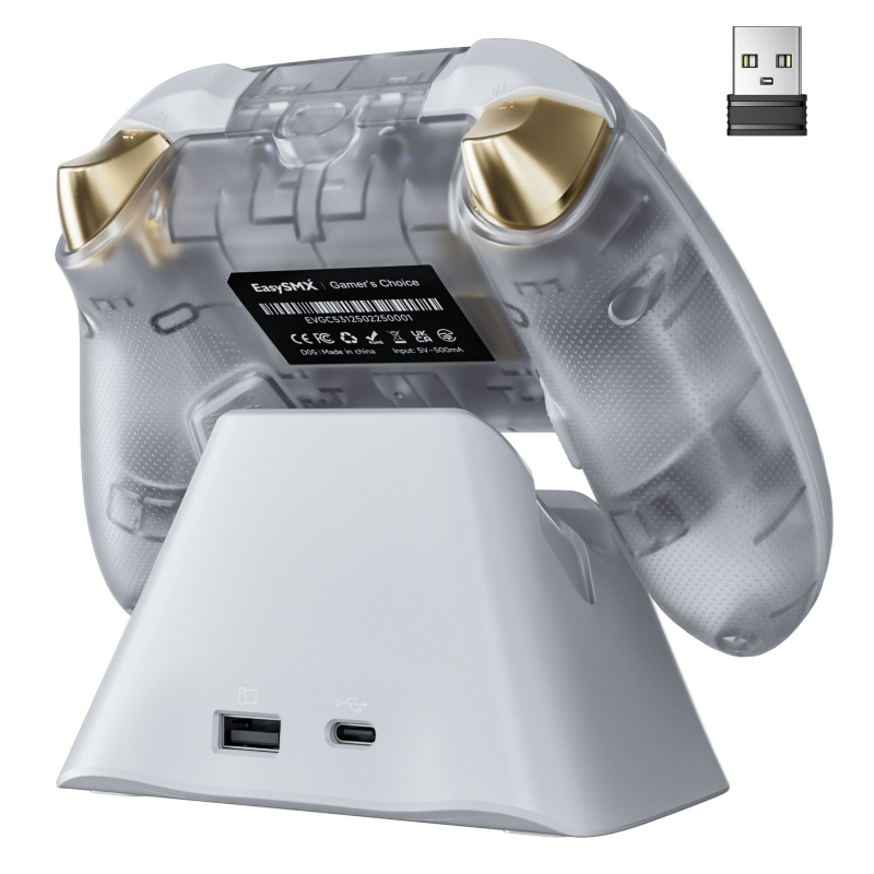 Easysmx D05 laadimisalusega arvuti mängukontroller vastuvõtjaga, toetab Ns/Androidi/PC-d/