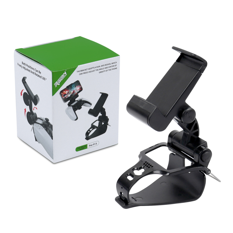 Jauns PS5 spēļu kontroliera klipsis PS5 mobilā tālruņa turētājam ar divkāršu regulējamu leņķi P5 metāla ievelkamu klipsi