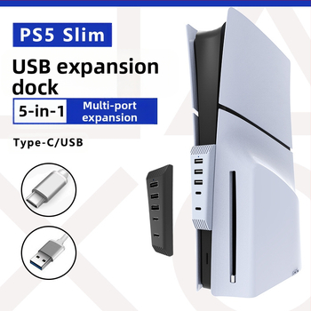 Alkalmas PS5 Slim Host Hub nagysebességű átviteli bővítőhöz, PS5Slim Host 5 az 1-ben Hub átalakítóhoz