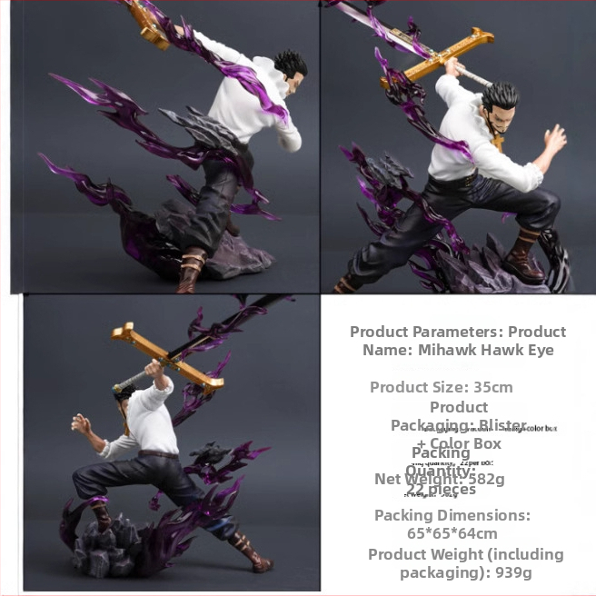 Mihawk Sky Painting Eagle Eye Limited Edition lila sötétzöld egyrészes GK figura divatos modell szoborkiállítás