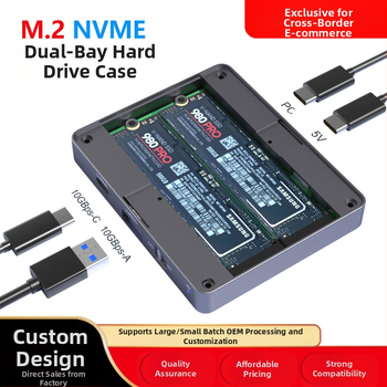 Jauns divu disku M.2 cietvielu nvme cietais disks mobilais cietais disks kaste ar M.2 uz USB/Typec ārējo cieto disku kaste