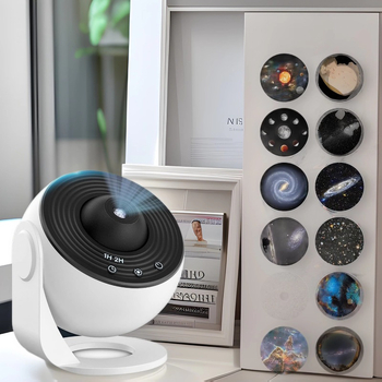 Λάμπα προβολής με διασυνοριακή εστίαση σε σφαίρα HD, νυχτερινό φως εστίασης, 13 καρτών φιλμ ουρανού, αστέρια ατμόσφαιρας, επιτραπέζια λάμπα