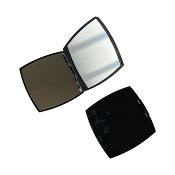 Преносимо огледало за грим в стил туид, черно огледало, ръчно, двустранно, малко, увеличаващо огледало за грим, чанта, преносимо, сгъваемо